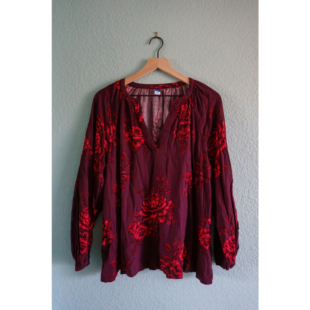 Old Navy | Floral V-Neck Blouse